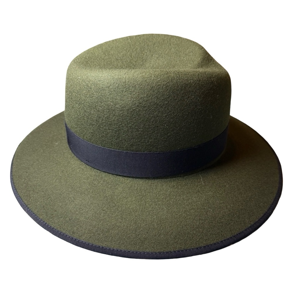 rag & bone Olive Green Wool Wide Brim Hat • Size M • Made in Spain - Picture 3 of 11
